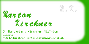 marton kirchner business card